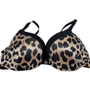 Victoria’s Secret Push-Up Bra – Leopard Print Black‎ & Beige, Size 34B
